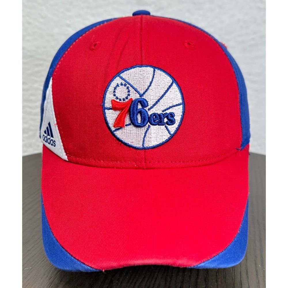 Vtg Philadelphia 76ers Adidas Cap Hat Adjustable Hook &‎ Loop NBA Basketball